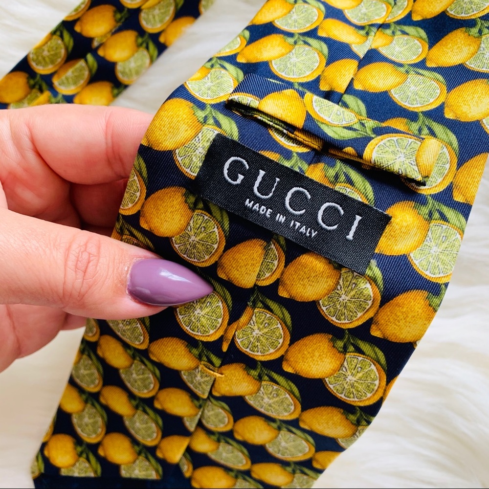 Gucci silk tie | Lemon print - Picture 5 of 6
